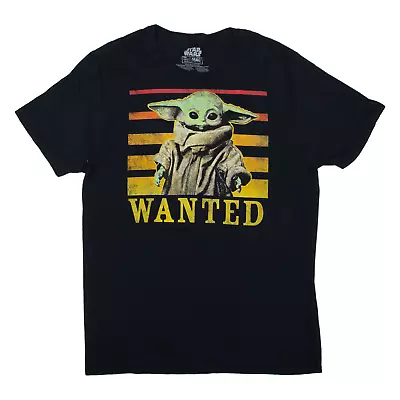 Buy STAR WARS Grogu Wanted T-Shirt Black Short Sleeve Mens L • 8.99£