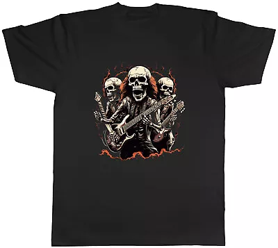 Buy Rock N Roll Band Mens T-Shirt Skeleton Gothic Guitar Music Tee Gift • 8.99£