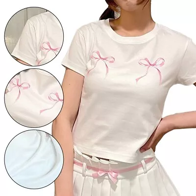Buy Confident And Empowering Women's Slim Fit Tshirt With Eye Catching Bow Print • 16.58£