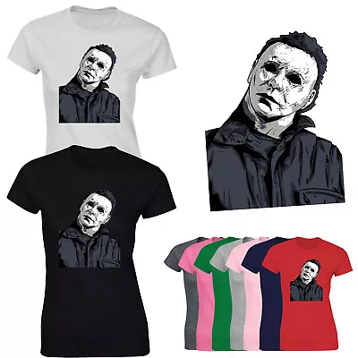 Buy Halloween Michael Myers Ladies T-Shirt Horror Movie Ghost Spooky Scary Tshirt • 8.99£