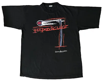 Buy Vintage Deep Purple Perpendicular T Shirt 1996 World Tour Black Double Sided XL • 39.99£