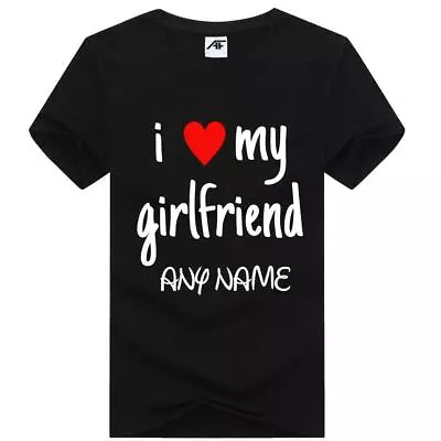 Buy I Love My Girlfriend Printed T Shirt Ladies Round Neck Short Sleeve Sexy Top • 9.97£