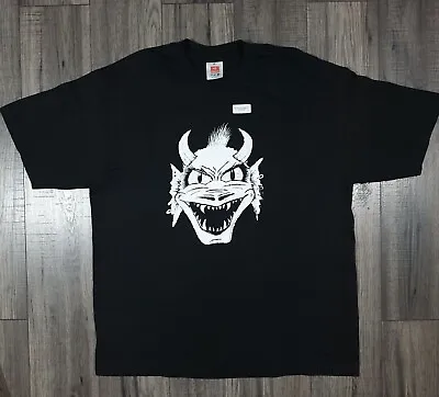 Buy Hanes Black Rrocksoc T-Shirt, Pierced Demon W/ Horns Print Design, Size XL • 11.49£