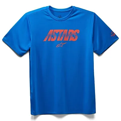 Buy Alpinestars Ride Tech Angle Sparkle Blue 760 Performance Tee T-Shirt Casual Wear • 24.95£