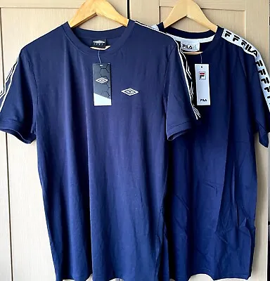 Buy Set Of 2 Brand New With Tags Men's Tops T Shirts UMBRO Size L FILA Size M • 12£