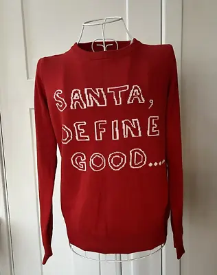 Buy Pre-loved Bright Red Christmas Jumper Santa Define Good From Next Size Uk 6 • 5.99£