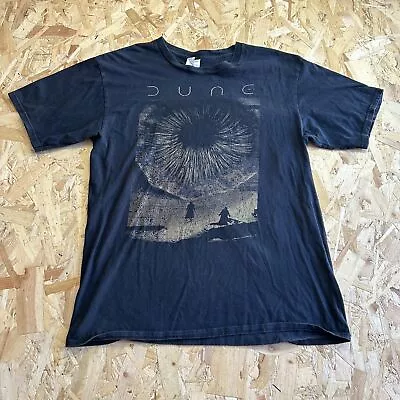 Buy Vintage Y2K Dune Sci-Fi Film Port Company Black Faded T-Shirt M • 14.99£
