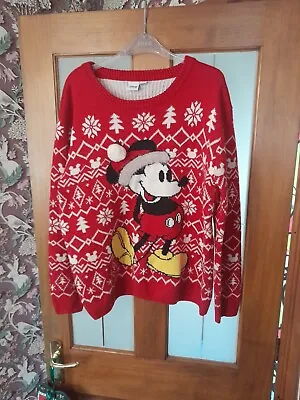 Buy Disney Mickey Mouse Christmas Jumper Size Large Pre-owned Good • 15£