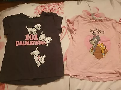 Buy Girls Disney H&M HM 101 Dalmatians Lady And The Tramp Tshirt Set 2-4 Years • 6£