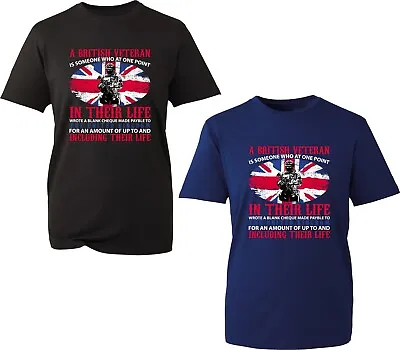Buy British Veteran TShirt United Kingdom Proud Army UK Flag Remembrance Day Tee Top • 11.99£