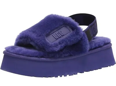 Buy New UGG Disco Slide Slippers Women's Soft Fluffy Sandals Sz 7 Color Violet Night • 64.02£