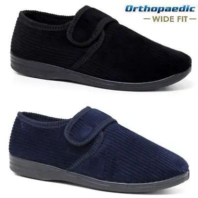 Buy Mens Diabetic Orthopaedic Easy Close Wide Fitting Strap Slippers Shoes Size 6-14 • 14.95£