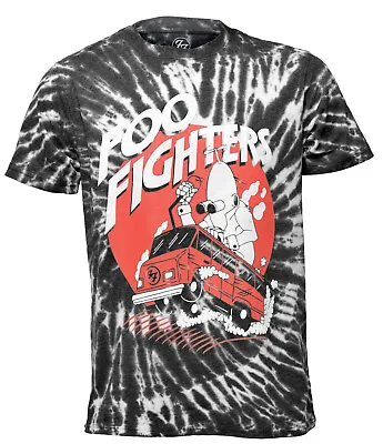 Buy Foo Fighters T Shirt Official Speeding Red Bus Tie Dye Wash New Rock Dave Grohl • 16.97£