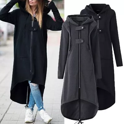Buy Womens Long Sleeve Zip Up Hooded Jacket Jumper Hoodie Cardigan Coat Plus Size • 28.97£