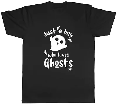 Buy Just A Boy Who Loves Ghosts Mens T-Shirt Spooky Fright Boo Tee Gift • 8.99£