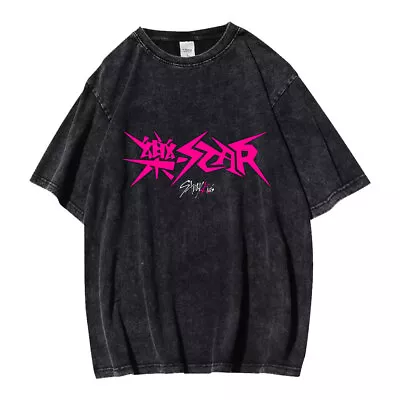 Buy Kpop Stray Kids T-shirt 樂-STAR Album Personalized Tshirt Black Washed Cotton Tee • 18.60£