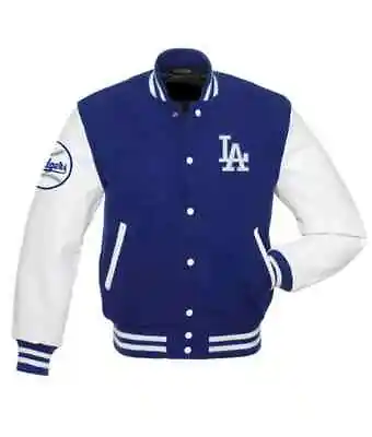 Buy LA Dodgers Blue And White Varsity Jacket • 110.90£