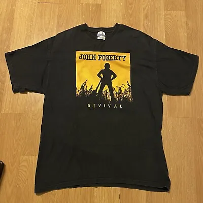 Buy JOHN FOGERTY (CCR) 2007 REVIVAL Fall US Black Concert Tour T-shirt Men’s Large • 28.39£