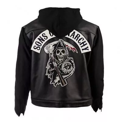 Buy SOA Sons Of Anarchy Hooded Real Leather Jacket • 24£