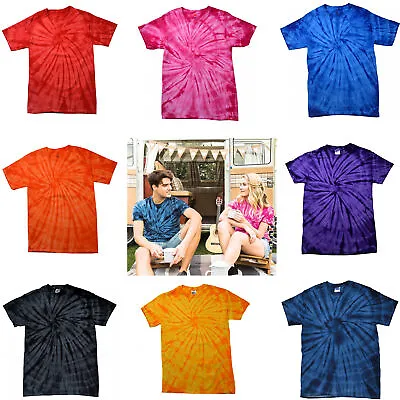 Buy Tie Dye Festival T Shirt Top Colortone Tonal Spider Hippie Indie Retro Unisex UK • 12.95£