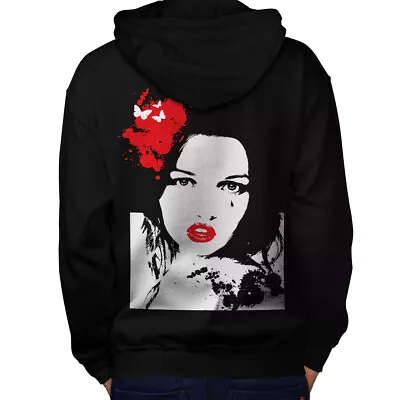 Buy Wellcoda Stylish Face Cool Mens Hoodie, Elegant Design On The Jumpers Back • 25.99£