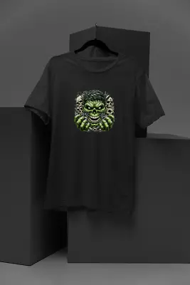Buy  Incredible Hulk Skull Tee | Marvel Comics Inspired | Cartoon Tattoo Style Shirt • 24.99£