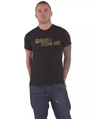 Buy Queens Of The Stone Age Metallic Text Band Logo T Shirt • 16.95£