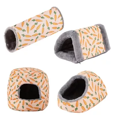 Buy Small Pets House Hamster Furry Plush Bed Winter Habitat Cage Decor Play Tunnel • 9.17£
