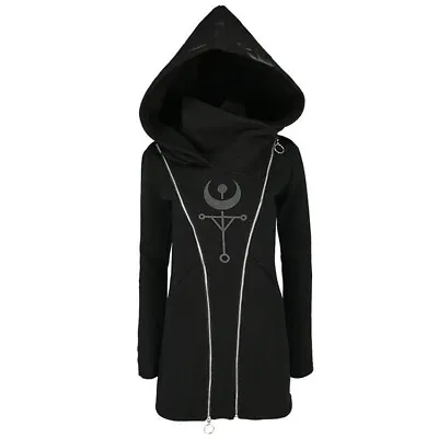 Buy Gothic Women Jackets Coat Punk Hoodie Print Zip-up Sweatshirt Sweater Cardigan • 13.85£