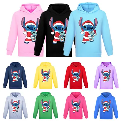 Buy Kid Boy Girl Lilo Stitch Christmas Hoodie Jumper Sweatshirt Long Sleeve Pullover • 9.02£