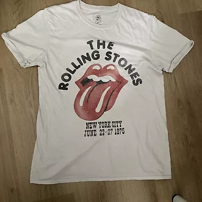 Buy The Rolling Stones T Shirt Americas Tour ‘75 Vintage Off White Medium Worn Once • 6.79£