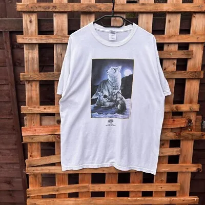 Buy Wolf Wildlife White Nature T-shirt Large Gildan Animal • 12.99£