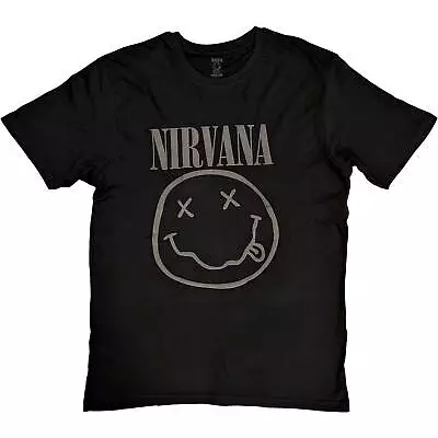 Buy Nirvana Black Smiley Hi Build Black T-Shirt NEW OFFICIAL • 16.59£