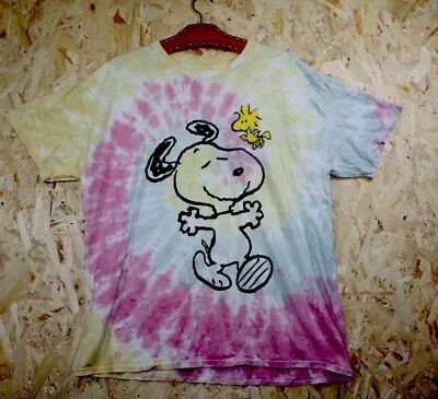 Buy Snoopy Tie-Dye Graphic T-Shirt LOVE TRIBE Plus Size Large Hippie Bright Retro • 24.19£