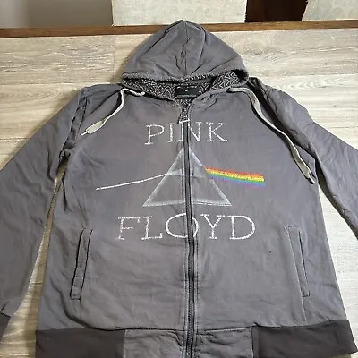 Buy Pink Floyd Mens Zip Up Hoodie Jumper Size L Grey Vgc • 25£