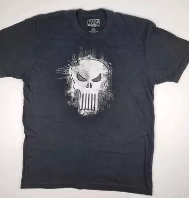 Buy The Punisher T Shirt Black Marvel Comic Superheroes Skull Size Large • 12.01£