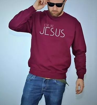 Buy LOVE LIKE JESUS Sweatshirt Jumper Christmas Christian Religion Top Gift Xmas Men • 16.99£