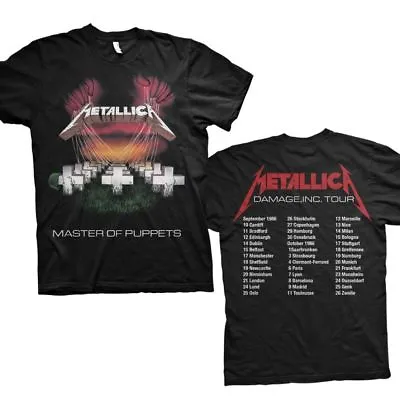 Buy Metallica T Shirt Master Of Puppets European Tour 86 Official Black Metal MOP • 16.98£