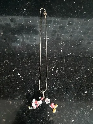 Buy Vintage Disney Minnie And Mikey Pendant Chain Necklace • 12£
