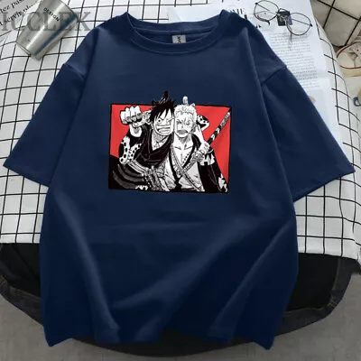 Buy HOT Anime One Piece Unisex Casual Short Sleeve T-Shirt Harajuku Black NEW • 13.19£