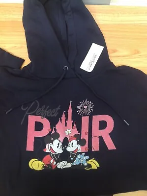 Buy Mickey And Minnie In Love Hooded Sweatshirt For Adults L Navy • 30£