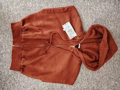 Buy Ladies Brown/burnt Orange Cropped Zara Hoodie NEW WITH Tags Size Small • 13£