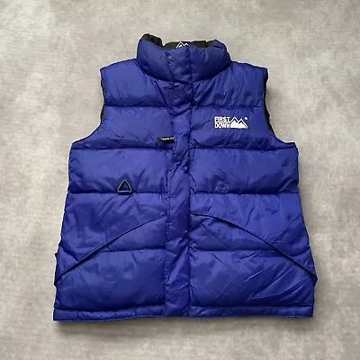 Buy First Down Reversible Puffer Vest Size L Jacket Duck Down Feather Purple Black  • 60.95£