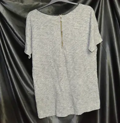 Buy New Look Grey Tshirt Zip Back UK10 • 11.45£