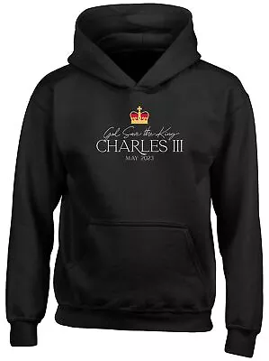 Buy God Save The King Kids Hoodie King Charles III Coronation Boys Girls Gift Top • 13.99£