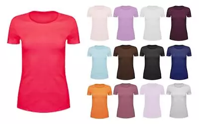 Buy Ladies Pure Cotton Plain T-Shirt Superior Quality Crew Round Neck T Shirt • 5.99£
