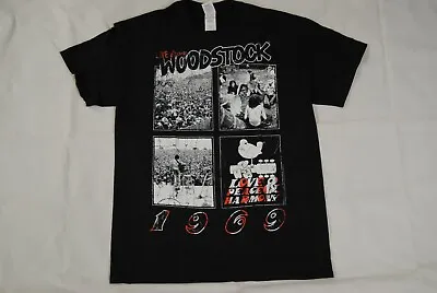 Buy Woodstock Festival 1969 Crowd Band Poster T Shirt New Official Rare Csny Baez • 9.99£