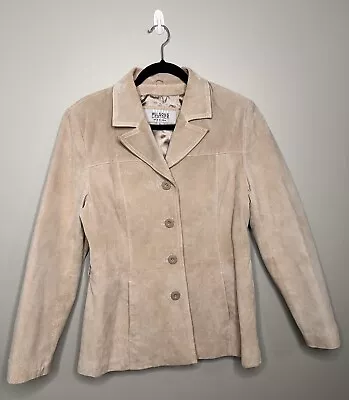 Buy Wilsons Leather Maxima Jacket Women's Large Tan Suede Buttons Pockets NO BELT • 27.46£