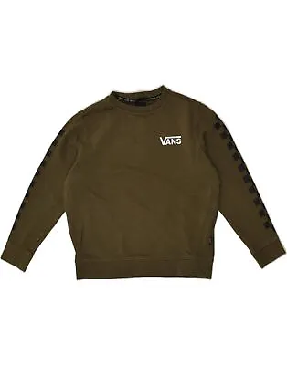 Buy VANS Boys Graphic Sweatshirt Jumper 13-14 Years Small Khaki Cotton AN01 • 13.07£