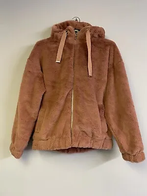 Buy F&F Womens Brown Hoodie Zipper Teddy Jacket Size UK14 US10 EU42 • 16.99£
